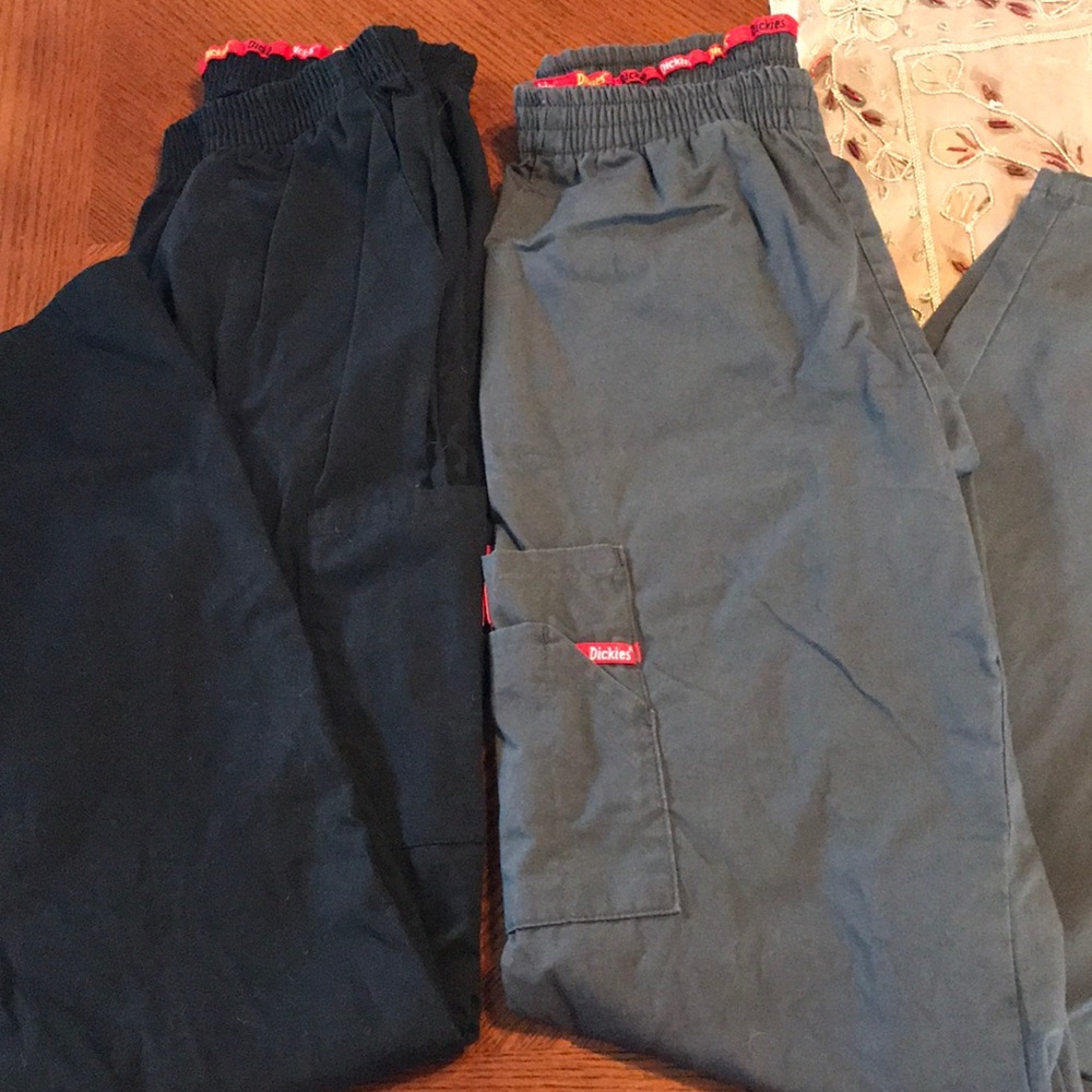 Black and gray scrub pants